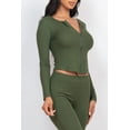 thumbnail image 5 of Ribbed Long Sleeve Top with Zip Front & Leggings Ensemble, 5 of 9