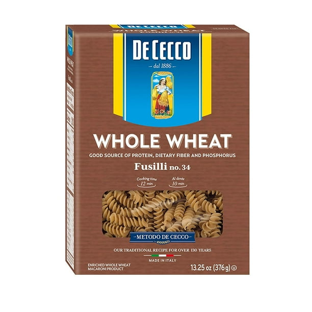 Download De Cecco Whole Wheat Pasta Fusilli 13 25 Ounce Pack Of 12 Walmart Com Walmart Com