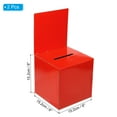 thumbnail image 2 of Uxcell Ballot Box 6"x6"x6" Raffle Box with Removable Header Board Suggestion Box Cardboard Box Red 2Pack, 2 of 5