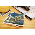 thumbnail image 3 of Greetings from Santa Monica, California (Absorbent Ceramic Coasters Set of 4 Matching Images, Cork Back, Kitchen Table Decor), 3 of 3