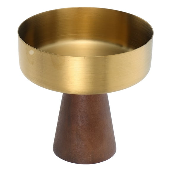 Footed Fruit Bowl Set with Wooden Stand - Stainless Steel Dessert Bowls for Ice Cream, Salad, Snacks, Pudding, Party and Home Use