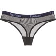 thumbnail image 1 of Ropa interior sexy para mujer, transparente, de malla, con estampado deportivo, letras, cintura baja, sin costuras, bragas para mujer, tanga, 1 of 6