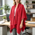 thumbnail image 3 of Lutiedan Shawl Wraps for Women, Soft Elegant Poncho Cape with Pockets, Open Front Scarf Blanket Cardigan for Fall Winter,Red, 3 of 7