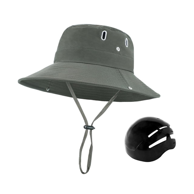 Sombrero jinwen para playa con correa ajustable resistente al impacto transpirable verde