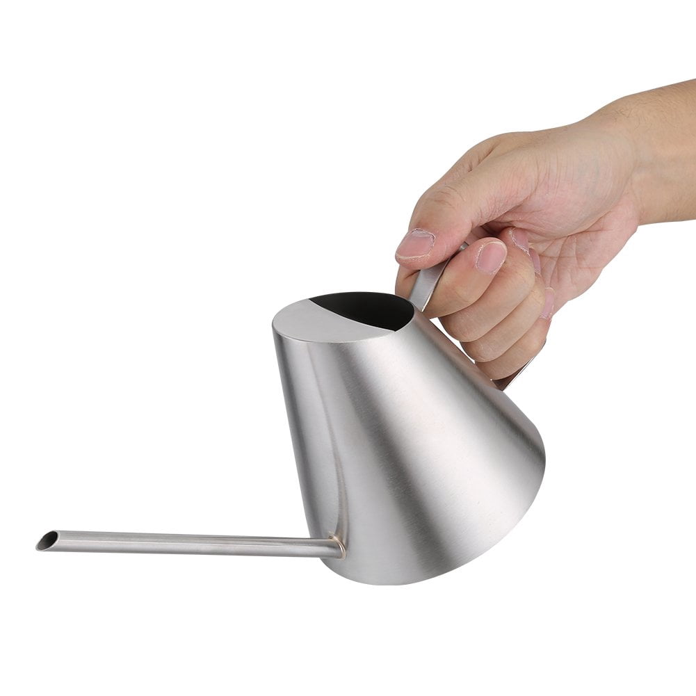 400ml Watering Can, Stainless Steel Long Spout Watering Pot, Mini Modern, Brushed Sliver Flower Plant Watering Can Pot, Gardening Tool for for Home Office