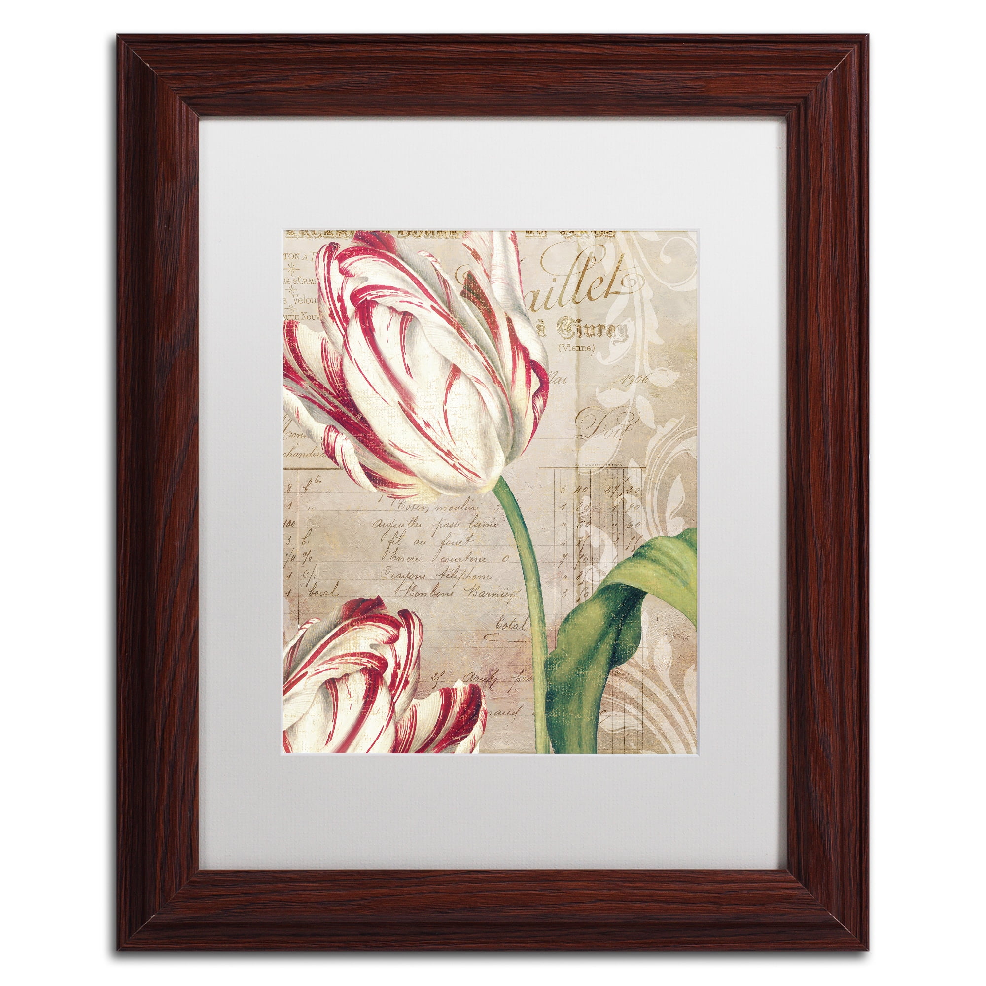 Trademark Fine Art "Tulips" Canvas Art by Color Bakery, White Matte, Wood Frame