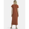 thumbnail image 2 of Time and Tru Women's Rib Swing Dress with Short Sleeves, Sizes XS-XXXL, 2 of 4