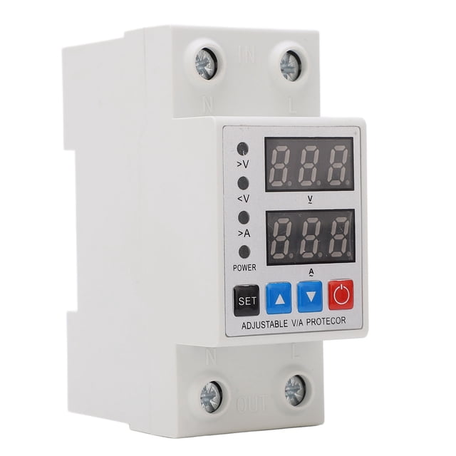 Dispositivo de protección contra sobretensión y subtensión con ajuste de doble pantalla y descargador de sobrecorriente de 40 A, 240 V-300 V