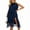DEEP BLUE, variant on Womens Summer 2 Piece Outfits Sleeveless Mock Neck Lace Patchwork Vest Tops and Irregular Hem Long Skirt Set
