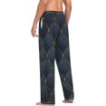 thumbnail image 6 of FREEAMG Men's Pajama Pants with Pockets Sleepwear Lounge Pants Stretch Casual Darkblue Geometry 7, 6 of 7