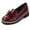 Wine, variant on Comfortable Walking Sneakers for Women Lightweight & Supportive Casual Comfortable Leather Loafers With Bowknot Tassel Design For Everyday Wear