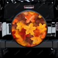 thumbnail image 1 of Vibrant Colorful Autumn Leaves Polyester Universal Spare Wheel Tire Cover Wheel Covers for Trailer RV SUV Truck Camper, 1 of 5