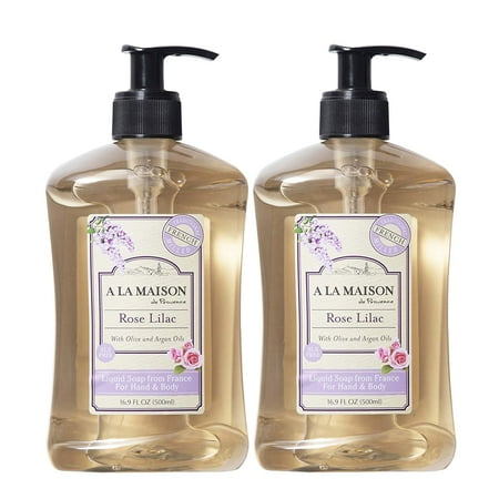A La Maison Liq uid So ap for Hand & Body  Rose Lilac  16.9 oz - 2 Pack