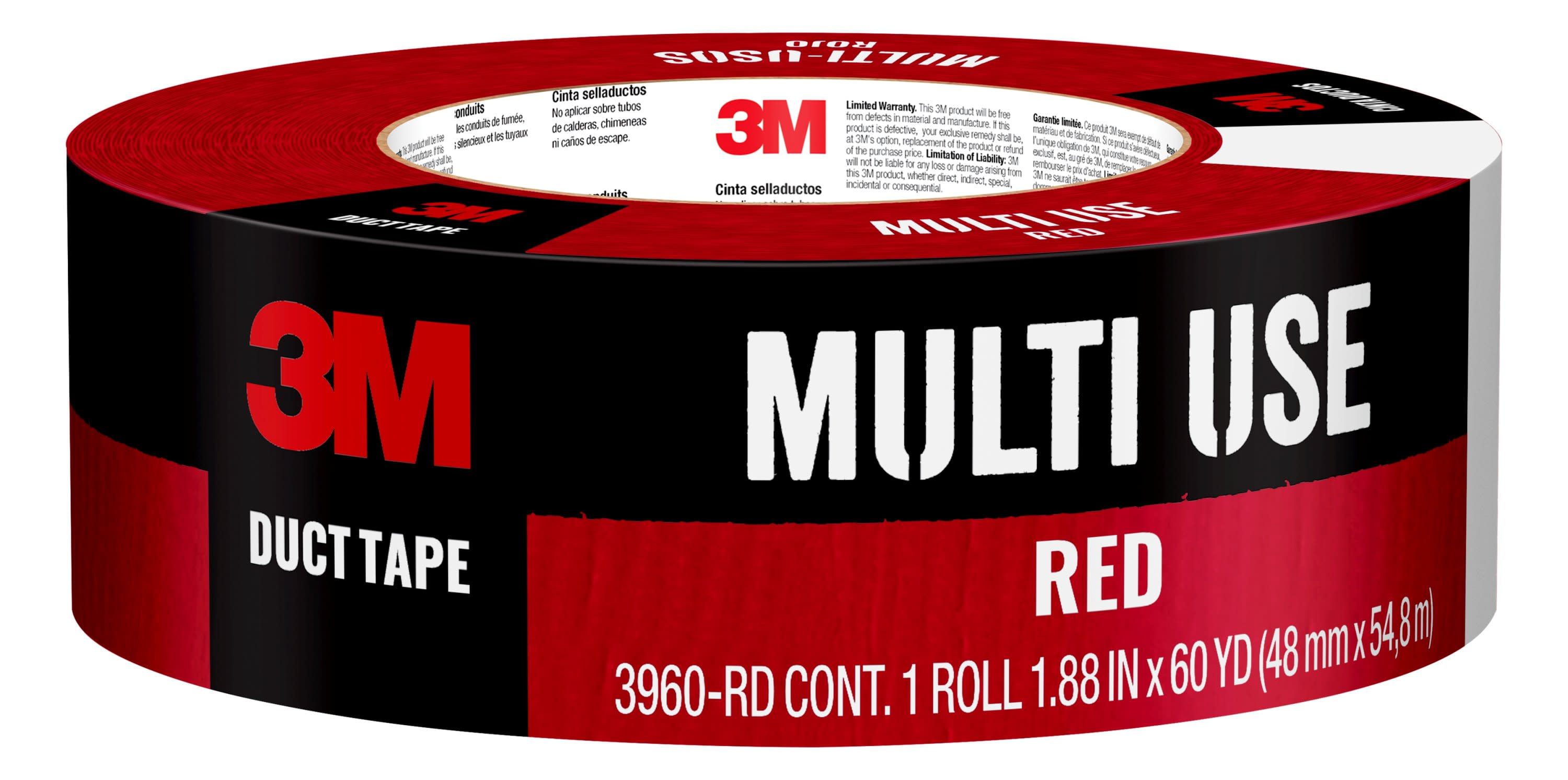 3M Duct Tape, 1.88 in x 60 yd, Red, 1 Roll/Pack