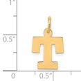 thumbnail image 2 of 14k Yellow Gold Small Block Initial T Charm Pendant, 2 of 2