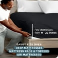 thumbnail image 5 of Bare Home Fitted Sheet - 22" Extra Deep Pocket - Premium 1800 Collection - Full, Black, 5 of 6