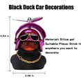 thumbnail image 3 of Pequeño pato negro con casco, decoración exterior de coche, adornos suaves multiusos para salpicadero de coche, dormitorio de motocicleta, salpicadero de coche, 3 of 8