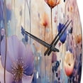 thumbnail image 3 of Designart "Purple Dreamy Flowers VI" Abstract Botanicals Oversized Wall Clock, 3 of 5
