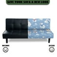 thumbnail image 5 of SCRAWLGOD Polar Bear Print White Blue Dustproof Futon Covers, Cozy Sofa Bed Slipcovers, Mattress Cover for Futon Sofa Bed, Armless Sofa Cover with Elastic Bottom for Pets, Dogs, 5 of 7
