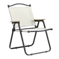 thumbnail image 4 of 2-Piece Folding Outdoor Chair For Indoor, Outdoor Camping, Picnics, Beach, Backyard, BBQ, Patio Beige, 4 of 12