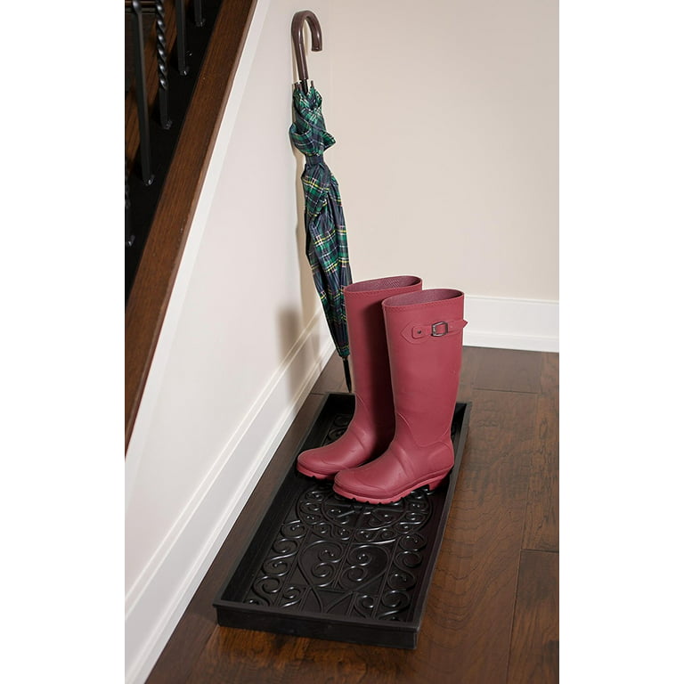 BirdRock Home Rubber Boot Tray with Coir Insert - 34''Lx14''W