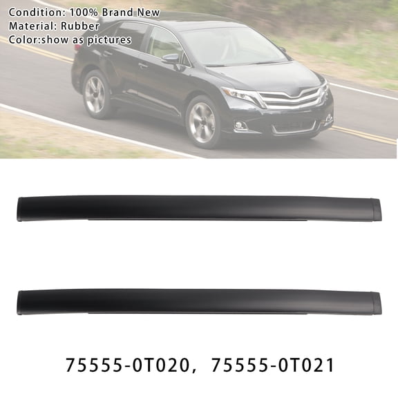 2Pcs Roof Drip Molding Trim Left & Right Side Rubber For Toyota Venza LE 12-15
