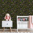 thumbnail image 3 of Peel and Stick Wallpaper Moss Covered Stones Purple Wildflowers Forest Wall Mural 23.6in x 9.8ft Self Adhesive Removable Wall Paper Renter Friendly Wallpaper for Bedroom Livingroom Office Studio, 3 of 8