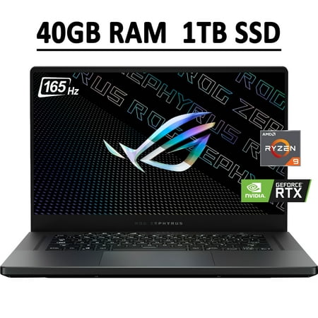 Asus ROG Zephyrus G15 Gaming Laptop 15.6” WQHD IPS 165Hz AMD Octa-Core Ryzen 9 5900HS 40GB RAM 1TB SSD NVIDIA GeForce RTX 3070 8GB USB-C HDMI Backlit Fingerpirnt Wi-Fi 6 Win10