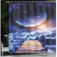 thumbnail image 4 of Ambesonne Outer Space Shower Curtain, Meteorite Dock Sun, 69"Wx84"L, Orange Indigo Brown, 4 of 5