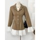 thumbnail image 1 of Vestido de traje de retazos elegante para mujer, cuello vuelto, botonadura única, manga acampanada, plisado, ropa elegante coreana, otoño, primavera, nuevo, 1 of 3