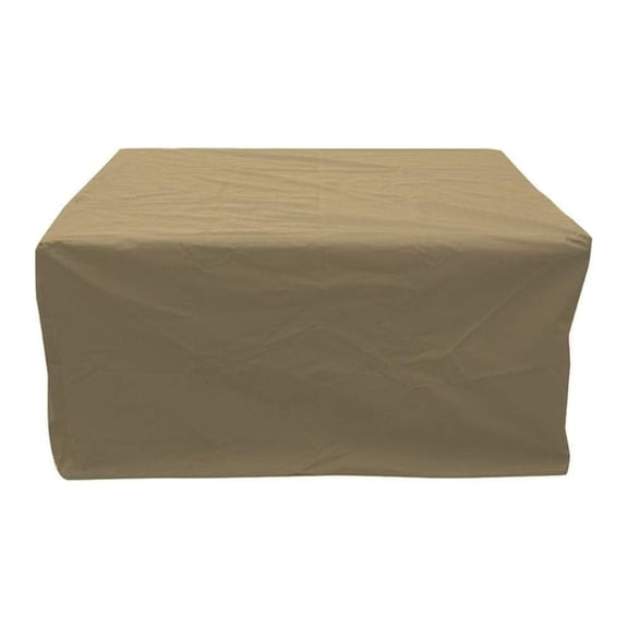 Outdoor Greatroom Fire Table Cover 52x33 Tan - CVR5132 Rectangular Vinyl Protective Cover; Weather Resistant, Rip-Stop, Breathable Patio Furniture Cover