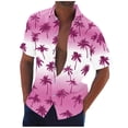 thumbnail image 2 of Blusa y camisa de manga corta con cuello vuelto Camisa casual para hombre Camisa de bolos vintage de manga corta Camisas de verano de playa cubana Camisa con botones Blusa para hombre Poliéster, 2 of 5