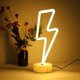 thumbnail image 3 of lampe Au Non En Forme De Foudre Led Alimente Par Batterie/usb Art Blanc Chaud Dcoration De Veilleuse Led Dcoration De Table Pour Salon, Bureau,, 3 of 5