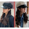 thumbnail image 5 of CoCopeaunt Women Newsboy Caps Casual Visor Beret Hat Cozy Retro Vintage Cabbie Hat with PU Brim, 5 of 7