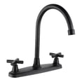 thumbnail image 2 of Llaves Fregadero Cocina y Lavabo Baño Alfa Negro Mate Cruceta, 2 of 6