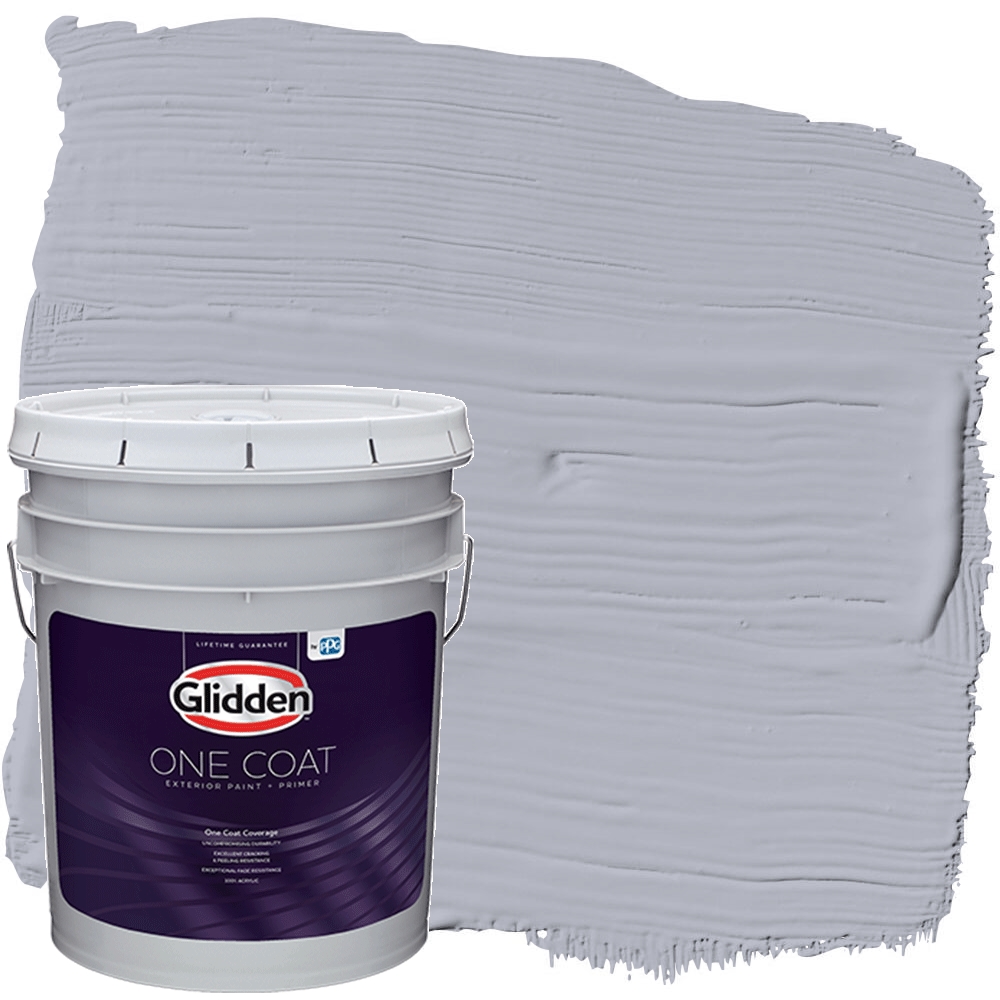 Glidden One Coat Exterior Paint and Primer, Glistening Gray / Gray, 5