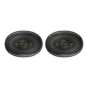 Pioneer TS-A6991F 6-In. x 9-In. 700-Watt 5-Way Full-Range Coaxial Speakers Gold and Black, 2 Pack