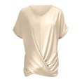 thumbnail image 5 of Kcolen Women's Dressy Casual Blouses To Wear with Jeans Summer Solid Color Short Sleeve T-Shirts V Neck Comfy Trendy Pullovers Loose Fit Fashion Blouse for Women, 5 of 6