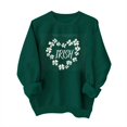 thumbnail image 4 of Girls St Patricks Day Sweatshirt, Shamrock Heart Irish Crewneck, Cotton Kids Youth Green Holiday Pullover, Sizes 100-170,Size 4-5T, 4 of 4