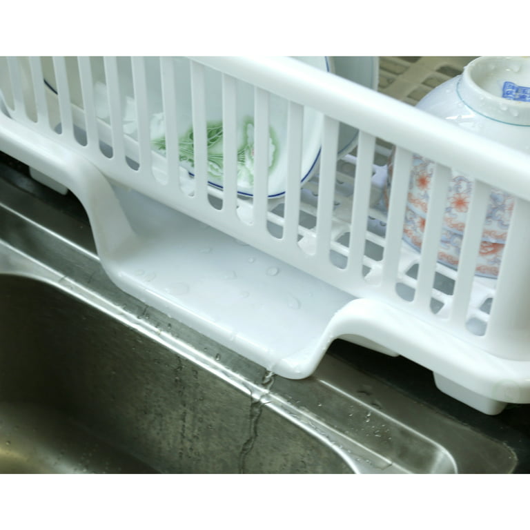 ZYFAB Dish Drying Rack, Kitchen Dish Drainer Rack, Plastic Transparent Sink  Organizer Dish Rack Drainboard Set with Utensil Holder Cups Holder for