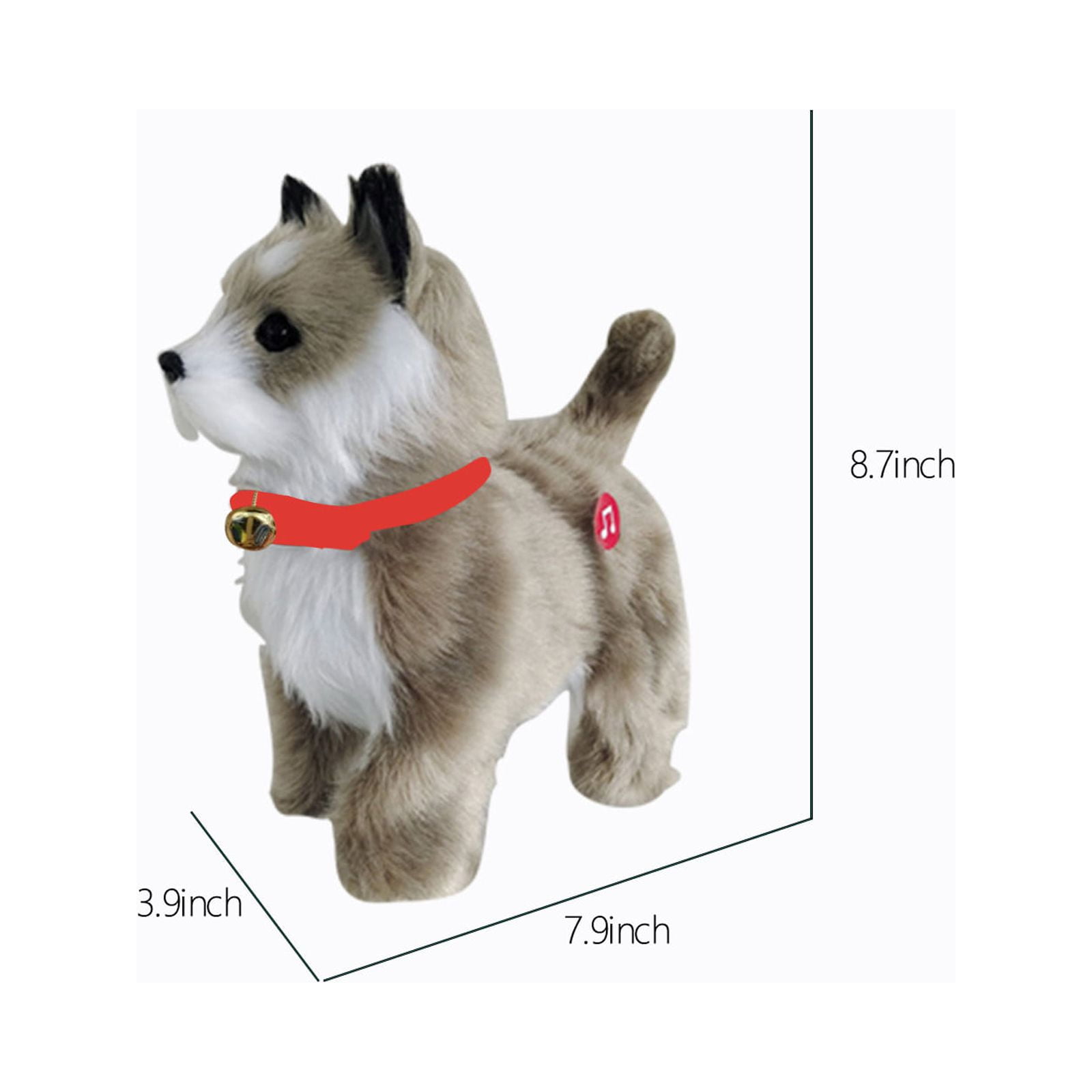 Twfbrm Touching Control Electronic Plush Puppy Dog Toy, Fun Interactive Toddler Toys,Walks,Barks,Lie,Dress Up Realistic Stuffed Animal Dog, Christmas Gift for Girl Boy Age 3-6 Yrs on Clearance-Gray