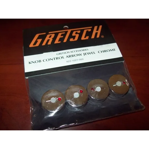Genuine Gretsch Knobs (4), with Arrow & Jewel, CHROME, 922-1027-000