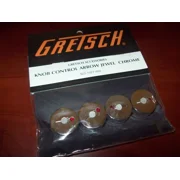 Genuine Gretsch Knobs (4), with Arrow & Jewel, CHROME, 922-1027-000