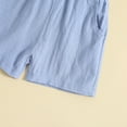 thumbnail image 5 of Huesdet Toddler Boy Summer Outfit Baby Boy Clothes Letters Short Sleeve T-shirt Top Elastic Waist Shorts Set 2Pcs(Blue,3-4 Years), 5 of 6