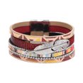 thumbnail image 1 of Pulsera de diamantes de imitación de hoja de aleación multicapa de terciopelo étnico Accesorios para mujer (rojo), 1 of 3