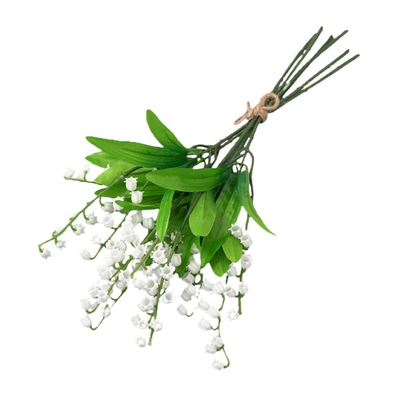 IFANLANDOR 6Pcs Artificial Plastic Flowers Green Silk Leaves Faux Floral Stems Home Decoration