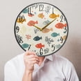 thumbnail image 5 of Acrylic Circular Clock 11.9x11.9 Inch Circular Clock Decorative Clock Creative Clock Dual-Purpose Clock Wall Clock Clock Decorate Your Space Colorful Cute Little Fish Seamless, 5 of 9