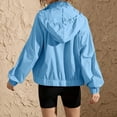 thumbnail image 5 of SYwaren Women's Lightweight Waterproof Rain Jacket Full Zip Hooded Mock Neck Hiking Athletic Casual Long Sleeve with Pockets, 5 of 7