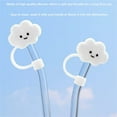 thumbnail image 4 of Straw Covers Cap 4Pcs Straw Tips Cover Straw Covers Cap For Reusable Straws Cloud Shape Straw Protector Silicone straw cover, 4 of 4