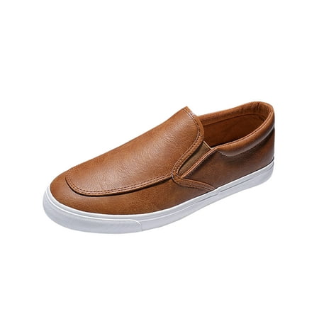

UKAP Men Breathable Flats Sport Comfortable Work Round Toe Loafers Khaki 8.5